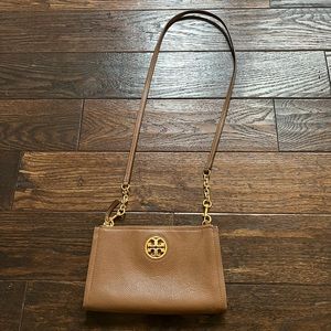 Tory Burch Carson crossbody brown pebbles leather - great shape